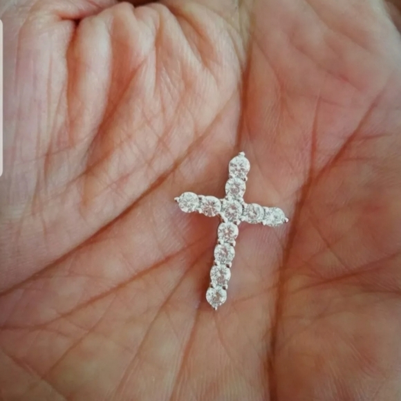 Cross Pendant Necklace with Chain 925 STAMPED Women's Men's - Picture 9 of 10